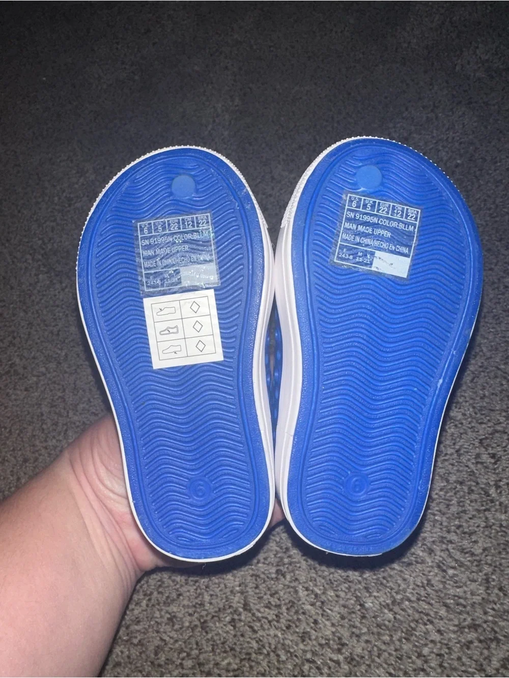Skechers Toddler Blue Slip-On Water Shoes with Neon Green Lining